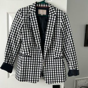 Navy gingham blazer, size 4.